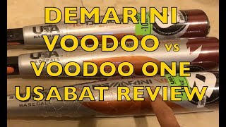 2018 DeMarini Voodoo USA Bat vs Voodoo One Baseball Bat First Review True Weight amp Barrel Length [upl. by Marco]