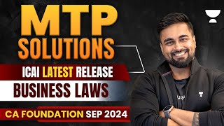 Business Laws MTP Sep 2024  CA Foundation  ICAI Latest Release MTP Solution Series shantamgupta [upl. by Linette600]