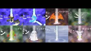 Digimon Adventure All DigivolutionsShinka [upl. by Notnerb]