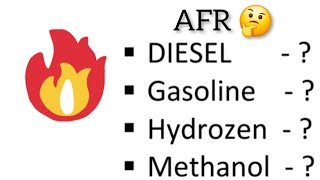 Stoichiometric Air  Fuel Ratio Of All Important Type Of Fuels [upl. by Pavier]