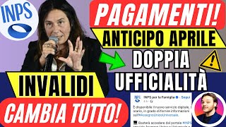 ULTIM’ORA INPS🔴 ANTICIPO APRILE NASPI ADI INVALIDI SFL AUU ✅DOPPIA NOVITÀ [upl. by Flint]