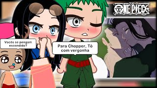 Mugiwaras react Shipps Fotos e memes 😂❤️  One Piece  Zoro e Robin Se PEGAM Escondido [upl. by Olsson]