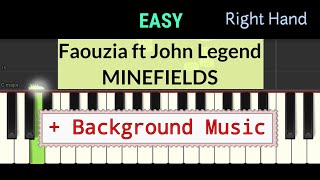 Faouzia ft John Legend  MINEFIELDS  piano tutorial one hand [upl. by Annawat]