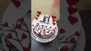 anniversary cake design easy decorations shortsfeed viral tending [upl. by Otilopih]