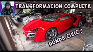 MIRA LA TRANSFORMACION DE ESTE HONDA CIVIC AH UN SUPER CARRO 😱 [upl. by Yluj]