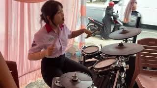 Hang Mang Remix Cực Sôi Động Em Gái Xinh  Ni Ni Drum Cover [upl. by Asetal601]