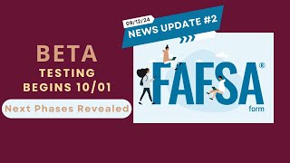 FAFSA 2025 26 Beta Testing Update fafsa financialaid [upl. by Yrneh]