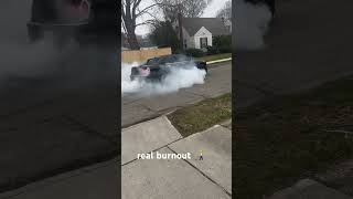 Doing a burnout in my brother car🔥 cars [upl. by Atiuqahs93]