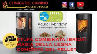 STUFA COMBINATA LEGNA PELLET H2 ADURO IBRIDA LA MAGIA DELLA LEGNA LA COMODITà DEL PELLET [upl. by Crichton90]