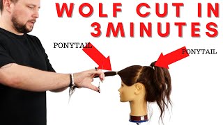 HOW TO CUT Creating a Wolf Cut in 3 Minutes A StepbyStep Tutorial TIKTOK HAIRCUT TREND [upl. by Benisch]