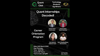 Quant Internships Decoded Career Orientation Program [upl. by Edan95]