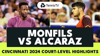 Carlos Alcaraz vs Gael Monfils CourtLevel Highlights  Cincinnati 2024 [upl. by Nate680]