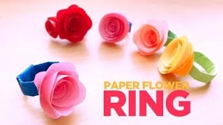 How To Make Beautiful Rose Ring  Origami Paper Ring  Diy Paper Rose Ring [upl. by Balfour]