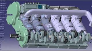 Opposed piston 2 stroke diesel engine animation Junkers Jumo 205 concept [upl. by Aicul]