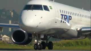 Decolagem no Aeroporto Santos Dumont TRIP EMBRAER 190 HD 1080p [upl. by Sucitivel]