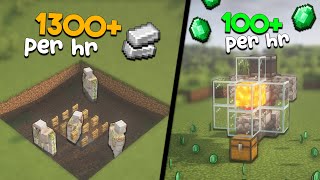 3 MUST Have Farms for your Survival World IRON FOODEMERALDS amp MOB FARMS [upl. by Karwan]