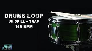 FREE DRUMS LOOP  UK Drill  145 BPM 🥁 [upl. by Suryc859]