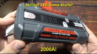 LOKITHOR J400 Jump Starter Review 2000A Power Bank amp Flood Light Great Sales Event [upl. by Shwalb37]