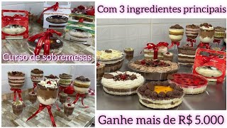 GARANTA SUA RENDA NESSE FIM DE ANO  CURSO DE SOBREMESAS  COM UMA BASE PRINCIPAL DE 3 INGREDIENTES [upl. by Elokkin503]