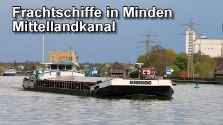 Frachtschiffe in Minden  Mittellandkanal  Binnenschifffahrt [upl. by Florian226]