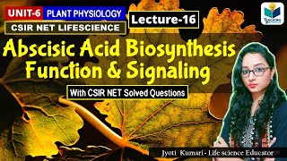 ABSCISIC ACID BIOSYNTHESIS ABA SIGNALING AND FUNCTION PHYTOHORMONE PART16CSIR NET [upl. by Nyltiac]