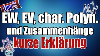 Eigenwerte Eigenvektoren Charakterstisches Polynom amp Zusammenhänge erklärt [upl. by Annawoj]