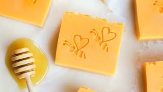 Handmade honey soap 🍯 Naturally colored soap recipe with essential oils 🧼 [upl. by Sanson]