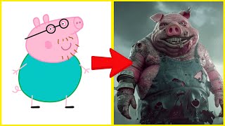 PEPPA PIG Characters as GIANT ZOMBIE  All Characters [upl. by Anelram]