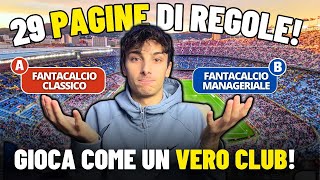 Regolamento COMPLETO del mio FANTACALCIO MANAGERIALE [upl. by Atiluap]