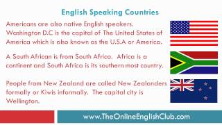 English Speaking Countries  Countries and nationalities [upl. by Dnaltiac]