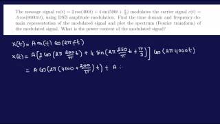 DSB AM Modulation Example 1FEEIT Exam Review [upl. by Tnerb168]