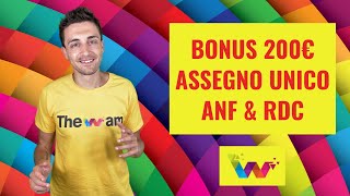 BONUS 200 EURO RDC ESCLUSI ANF e beffa INPS ASSEGNO UNICO [upl. by Etessil]