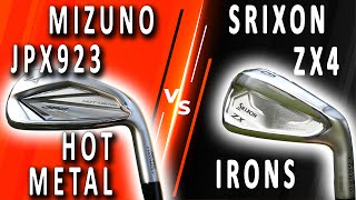 Mizuno JPX923 Hot Metal VS Srixon ZX4 Irons EXCUSE my Poor Strikes [upl. by Anowahs]