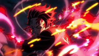 Demon Slayer  Tanjiro vs uppermoon 4 Hinokami Kagura Dragon Sun Halo Head Dance [upl. by Aseefan]