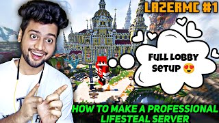 How To Make a Professional LifeSteal Server  How To Make Lobby in Minecraft Server  LazerMC 1 [upl. by Serafina242]