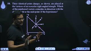 Three identical point charges as shown are placed at the vertices of an isosceles right angled [upl. by Lynett]