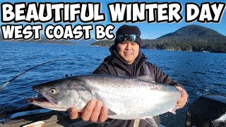 Winter Chinook King Salmon fishing Date and Prawning BC Spots Beautiful British Columbia [upl. by Abramson235]