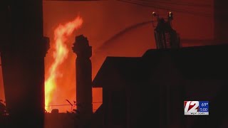 Fire destroys vacant mill building in Woonsocket [upl. by La Verne330]