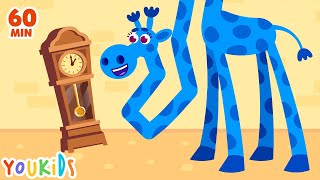 Hickory Dickory Dock Song with Elephant amp other Animals  Youkids Nursery Rhymes [upl. by Valeria979]