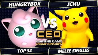 CEO 2024  JChu Pikachu Vs Hungrybox Jigglypuff Smash Melee  SSBM [upl. by Fital910]