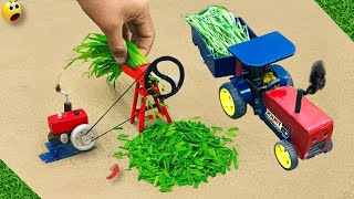 Diy tractor mini Bulldozer to making concrete road  Construction Vehicles Road Roller  Captain 9 [upl. by Irwin]