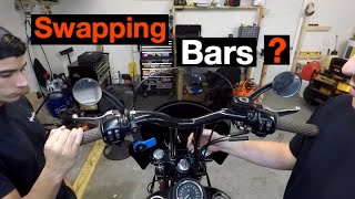 Handle Bar Install Dyna Streetbob [upl. by Ariahay685]