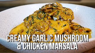 Creamy Garlic Mushroom Chicken Marsala  The Tastiest Recipe [upl. by Chaffin1]