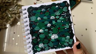 Water Lilies Simple Painting Idea Acrylic Paintingvideos videoviral shortvideo fy sub yt [upl. by Alleinnad]