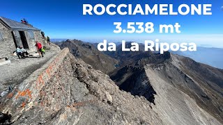 ROCCIAMELONE 3538 mt salita da La Riposa 2050 mt Via Normale [upl. by Hinkle]