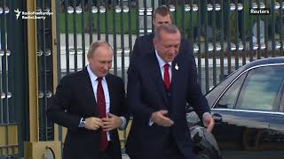 Erdogan Welcomes Putin On Ankara Visit [upl. by Hguh]