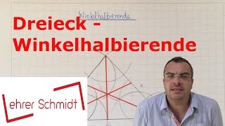 Dreieck  Winkelhalbierende konstruieren  Geometrie  Mathematik  Lehrerschmidt [upl. by Kered]