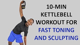 10Minute Standing Kettlebell Workout for Fast Toning and Sculpting🔥100 Calories🔥 [upl. by Hares636]