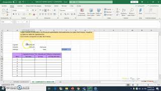 Tabla capitalización interés compuesto en excel [upl. by Mcconaghy]