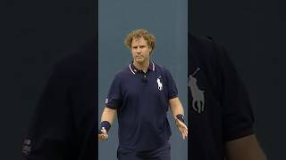 Will Ferrells HILARIOUS reaction to Roddicks serve 😂 [upl. by Loos]